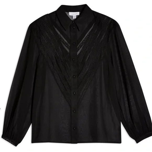 Topshop chevron lace shirt 6 - Picture 3 of 4